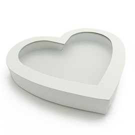 12" Heart Gift Box Paper Mache Fillable Paper Mache Charcuterie Board Cute Birthday Treat Tray (White, Heart Shape)