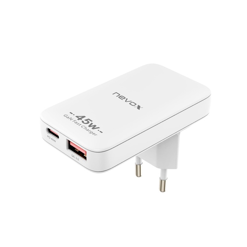 Nevox USB C PD/PPS + QC3.0 GaN Dual Slim Charger