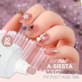 Makartt Poly Nail Gel 50ML Nude Nature Nail Extension Builder Gel Nail Gel Trendy Nail Art Design Nail Extension Gel Salon Nail Easy DIY at Home