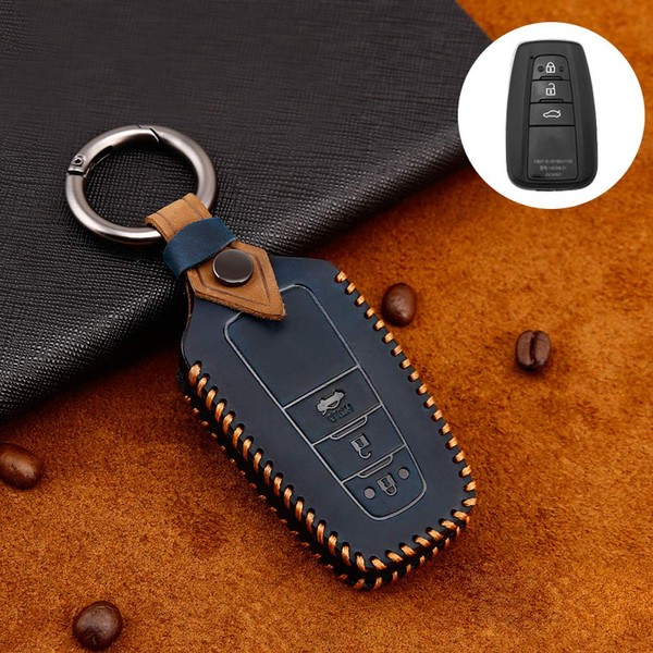 ontto ontto Rindsleder Autoschlssel Hlle Cover fr Toyota Camry CH-R