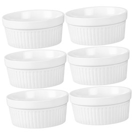 ULTECHNOVO 6Pcs Ceramic Dessert Cups for Baking Ramekins for Pudding Desserts Smooth Edges Easy to Clean for Household Cooking