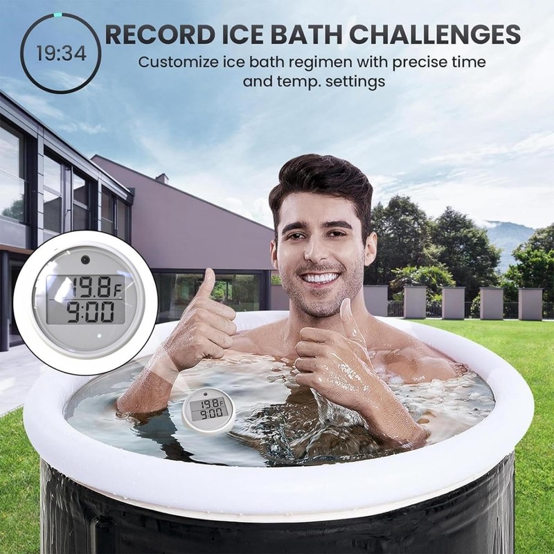 Ice Bath Thermometer Timer,Water Thermometer Timer for Ice Bath,Digital Ice