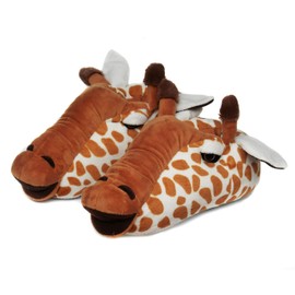 Ladies Novelty Slippers Happy Monkey Giraffe Spider Animal Slippers for Women and Men (6/9 UK Men, Giraffe)