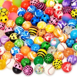 Pack of 100 Bouncy Balls, 25 mm Bouncy Balls for Children, Bouncy Planets, Bouncy Balls, Large Set, Children's Birthday Gifts, School Cone Filling, Party Gifts, Toy Gift