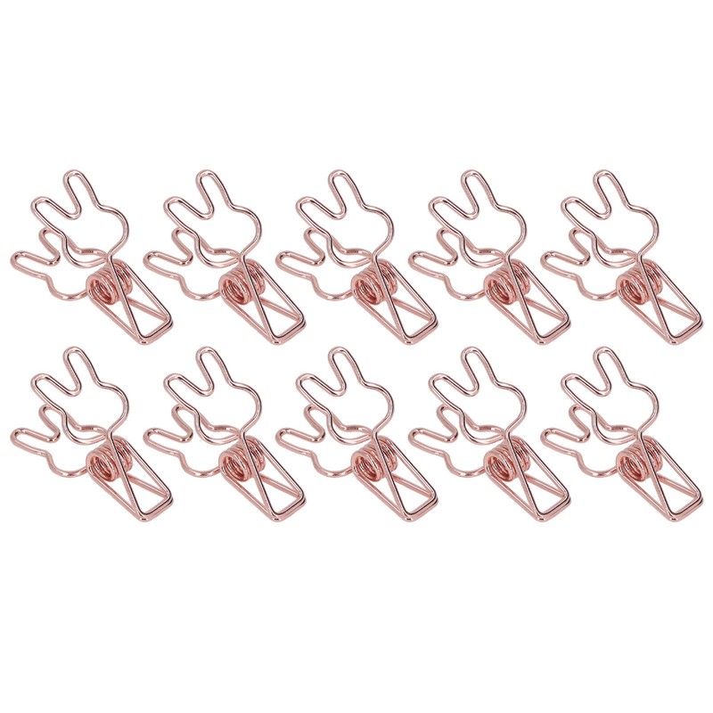 100Pcs Bunny Binder Clips Hollow Out Cute Strong Clamping Durable
