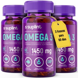 Suplemento de Omega 3 3420 MG con Vitamina E | Aceite de Pescado con Omega 3 EPA y DHA | Sin OGM, Sin Gluten | Fabricado en Holanda | 60 Cápsulas (3)