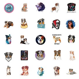 123Pcs Shepherd Dog Stickers Pack, Cute Collie Aesthetic Vinyl Waterproof Sticker Decals for Water Bottle,Laptop,Phone,Skateboard,Scrapbooking,Bumper Gifts for Kids Teens Adults Fans for Party Supply
