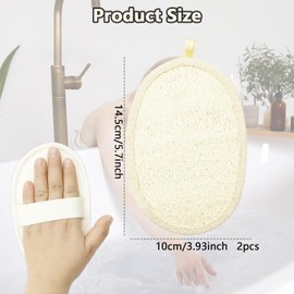 Bliceon 2 Pack Natural Exfoliating Loofah Sponges - Body Scrubber & Bath Scrub Pads for Smooth Skin, Shower Exfoliator & Face Wash Pads for Men & Women - for Healthy Skin Care