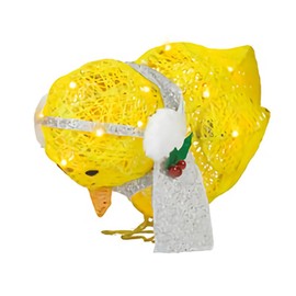Chick with Scarf Decor Lights Yellow Chick Flat Garden Sculpture Chick Ornaments for Lawn Yard Christmas Holiday Decorations