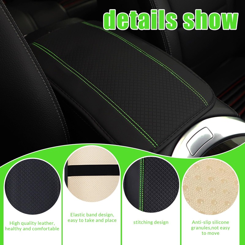 Piburth Car Center Console Armrest Pad, 12.6X 7.2 Inch PU