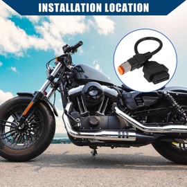 Hihaha 4Pin to OBD2 Diagnostic Scanner Adapter Cable for Harley/Inner Motorbike OBDII 16Pin to 4Pin for Reading Diagnostics Info from Scanner/Durable / 1 Pcs