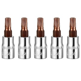 5 Pcs 1/4" Drive x T30 Torx Bit Socket S2 Steel Bits CR-V Sockets 38mm Length