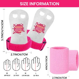 LOVMEAD Sports Gloves for Horizontal Gloves, Children, Protects Hand Palm with Bracelets Pair, Bar Grips, Palm Protection, Wrist Support for Kettlebells, Sports, Workout, Exercise, Sporty (Rose, L)