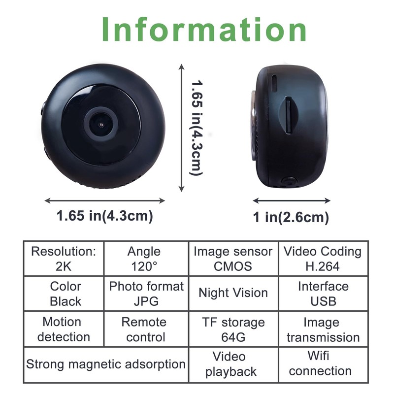 LYML.E1 Aquarium Camera,2k HD Video,Night Vision, 120°Wide Angle View,64gb Sd