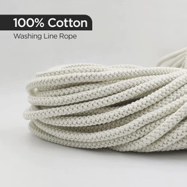 Besto Cotton Rope 25 Meter Washing Line Rope, Rotary Clothes Line, Soft Braided Multipurpose Cotton Rope for Outdoor/indoor & Garden | 4mm