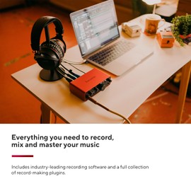 Focusrite Scarlett Solo 第4世代 USBオーディオインターフェース ギタリスト、ボーカリスト、プロデューサー用 高忠実度 スタジオ品質録音 録音に必要なすべてのソフトウェア