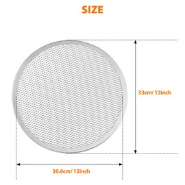 Suimlmta Pizza Tray 13 Inch/ 33cm Pizza Screen Aluminum Pizza Pans Non Stick Round Pizza Baking Trays Net for Oven Home Restaurant, 3 Pack