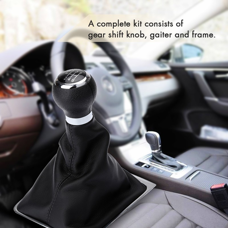 6 Speed Shift Gear Knob Boot Gaiter Frame for VW