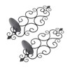 2 Pcs Candle Holder Exquisite Classical Style Black Iron Wall