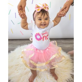 Luke and Lulu 1st First Birthday Baby Girl Tutu Outfit - Sweet One - Donut Birthday Party