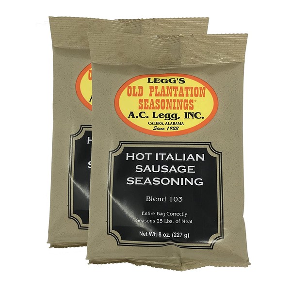 A.C. Legg's - Hot Italian Sausage Seasoning, 2 Packs - 8 Ounce each