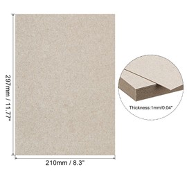 PATIKIL 12x8x0.04" Chipboard Sheets, 20Pcs Thick Book Board Binders Board Sturdy Bookbinding Supplies for Book Binding Cover, Gray