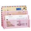Marbrasse Mail Organizer for Desk, 3-Slot Mesh Metal Mail Holder