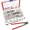 Hilitchi 70pcs Stainless Steel Single Ear Hose Clamps with Ear