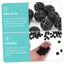 FOMIYES 200pcs Bio Balls Filter Media for Fish Tank Submersible Aquarium Filter Balls Large Pores Sturdy Plastic Suitable for Ponds Bathtubs