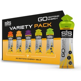 Science In Sport GO Isotonic Energy Gels, Running Gels with 22g Carbohydrates, Low Sugar, Variety Pack of Assorted Flavours, 60ml Per Serving (7 Pack)