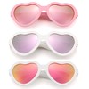 GLARDEFE Polarized Baby Heart Sunglasses with Strap - Unbreakable Flexible