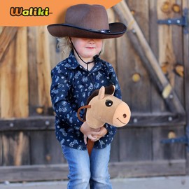WALIKI Toys Stick Horse (Plush, for Kids and Toddlers) Gift for 2 + Year Old boy Birthday (Beige)