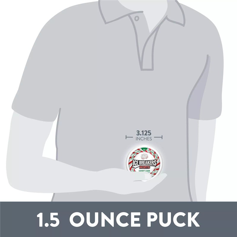 Ice Breakers Candy Cane Sugar Free Breath Mints 1.5 Oz