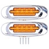 Pair 16LEDs Taillight Electroplated Trim Side Marker Auto External Lamps