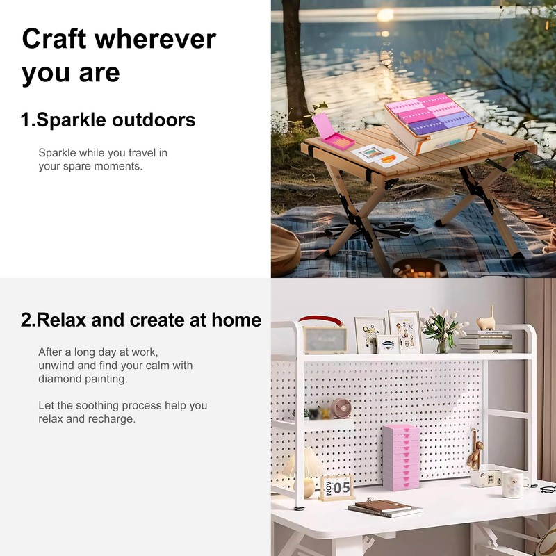 CATEARED 2 in 1 Stackable Diamond Painting Trays with Lids