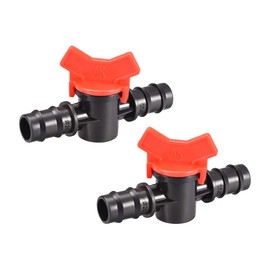 uxcell Drip Irrigation Barbed Valve for 5/8 Inch Double Male Barbed Valve Aquarium Water Flow Control Plastic Valve 2pcs