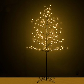 Snokip Lighted Tree 6Ft 208 LED Ball Light, Artificial Tree Light for Valentine's Day Party Festival Home Indoor Outdoor Decoration, Warm White