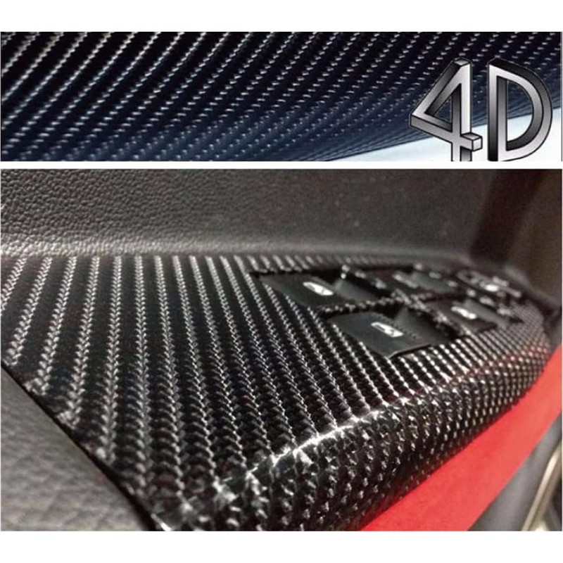 DIYAH 4D Black Carbon Fiber Vinyl Wrap Sticker Air Release