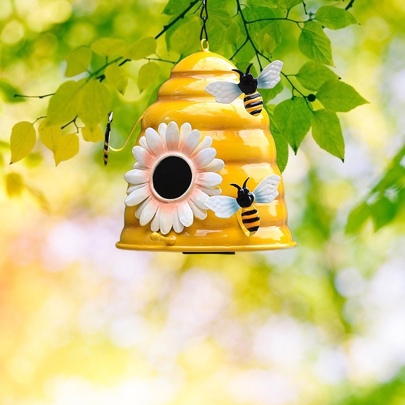 Beehive Bird Houses Outside Iron Hanging Birdhouses Garden Bird Nest