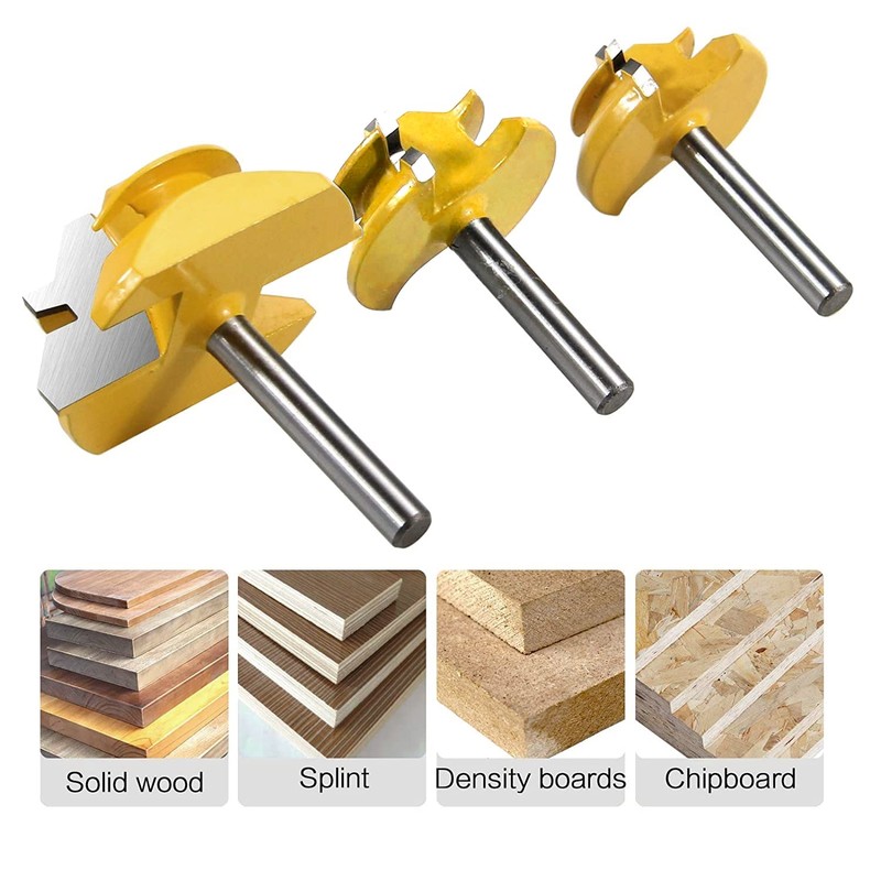 1/4" Shank 45 Degree Lock Miter Router Bit - 1/2"