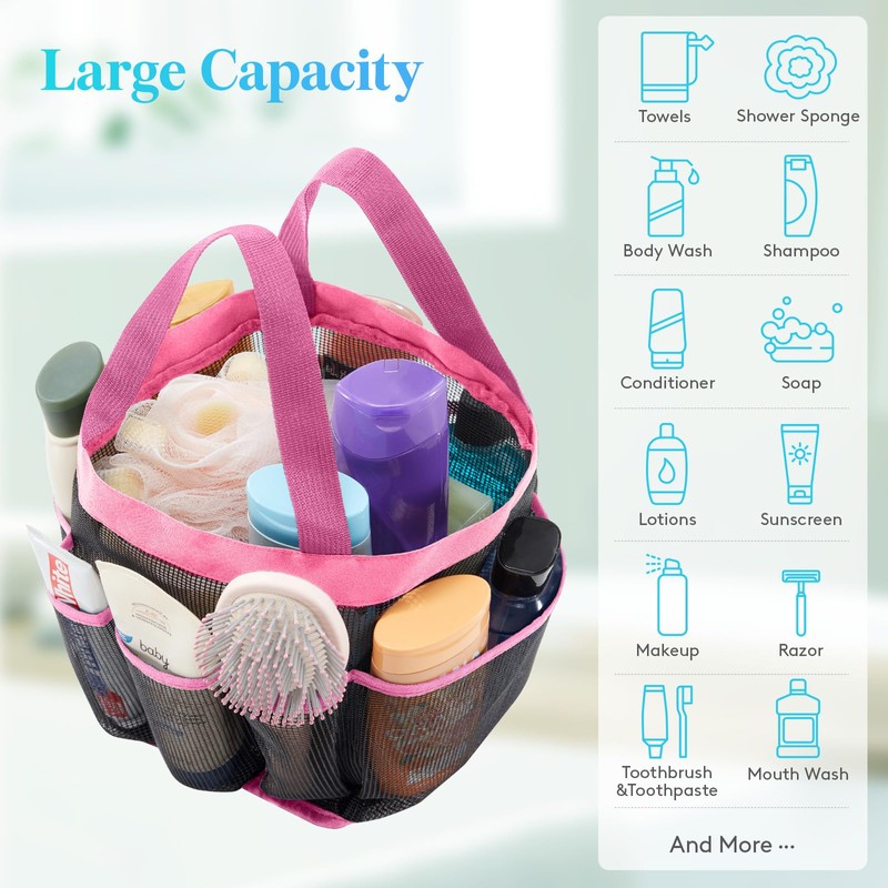 Lifewit Mesh Shower Caddy Freestanding Portable Shower Tote Bag for