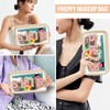 izuzta Bolsa de maquillaje Preppy Patch, bolsas de maquillaje transparentes