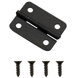 Ruiwaer 50pcs Metal Mini Hinges Retro Hinges 24x18mm with Screws for Wooden Box Jewelry Chest Box Cabinet DIY Accessories, Black
