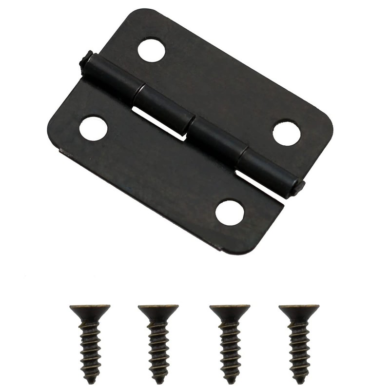 Ruiwaer 50pcs Metal Mini Hinges Retro Hinges 24x18mm with Screws