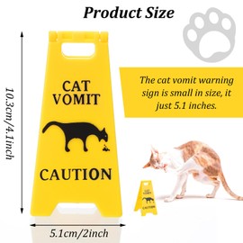 HJZHII Pack of 2 Cat Puke Sign, Cat Gift, Cat Vomit Sign, Warning Sign, Funny for Vomit Pets, 3D Printed Pet, Vomit Sign, Prank Gift for Cats