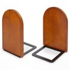 1 Pair Wood Bookends, Decorative Book Ends for Heavy Books,