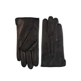 Hickey Freeman Men’s Leather & Cashmere Touch Screen Compatible Gloves, Black