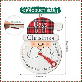 Wooden Christmas Countdown, Door Hung Design Decoration Down Calendar Christmas Welcome Door Sign Pendant Christmas Ornaments Christmas Count Down Gift for Kids