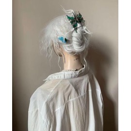 Medium Vintage Butterfly Hair Claw Clips, 3D Butterfly Hair Claw Clip for Women High-end mixed Color Acetate Hair Accessories Thick Thin Hair (Gray Green Mixed Color)