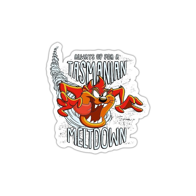 Spreadshirt Looney Tunes Tasmanian Devil Meltdown Sticker, 10 x 10